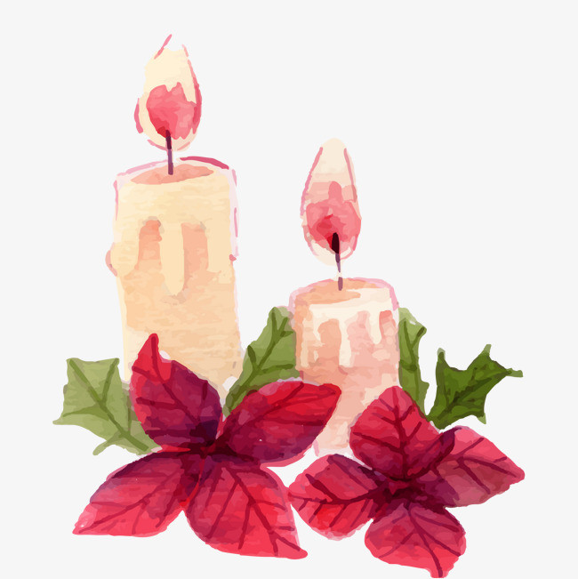 水彩手绘蜡烛设计