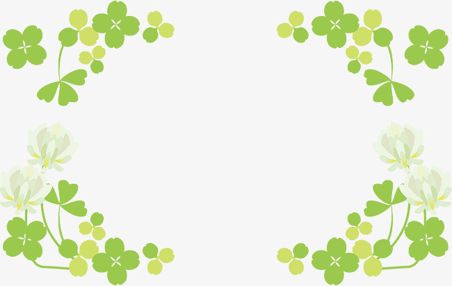 图片 边框纹理 > 【png】 绿色春季四叶草框架
