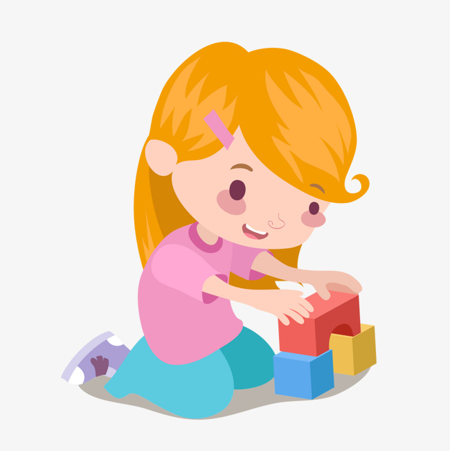 金发玩耍女子矢量图