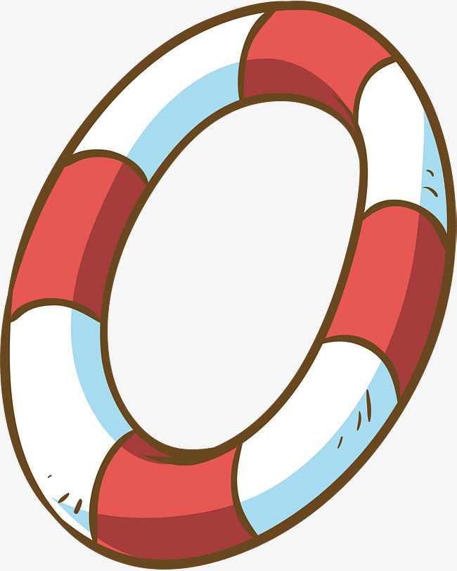 卡通夏季泳圈插画