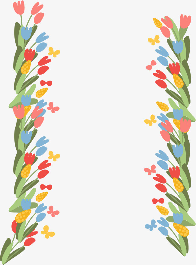 卡通彩色花朵边框