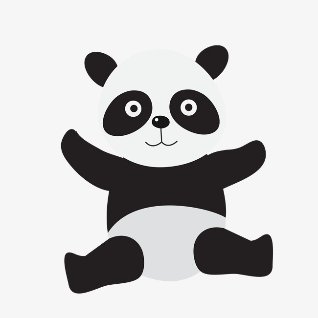 矢量手绘动物熊猫