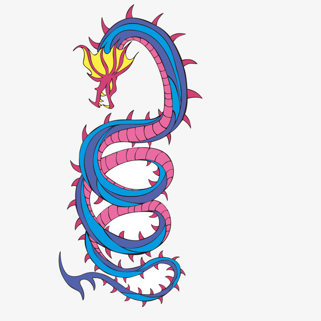 卡通盘旋的龙设计