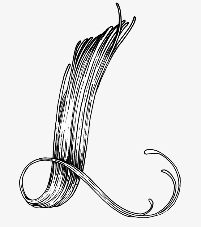 卡通手绘英文字母l