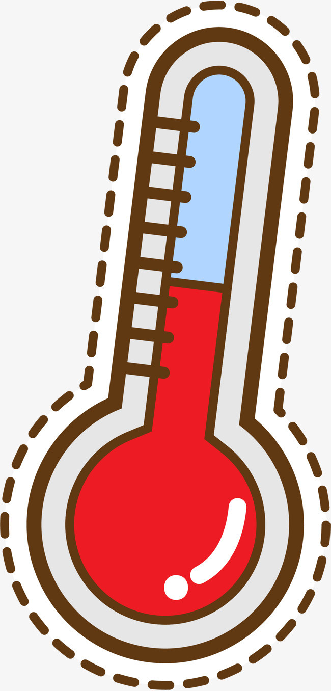 矢量卡通温度计贴纸