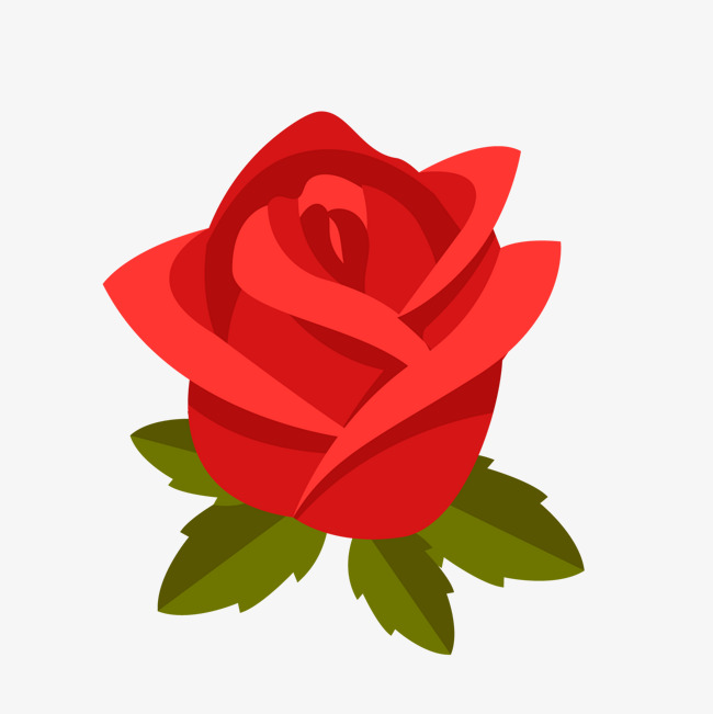 红色玫瑰花花朵矢量图