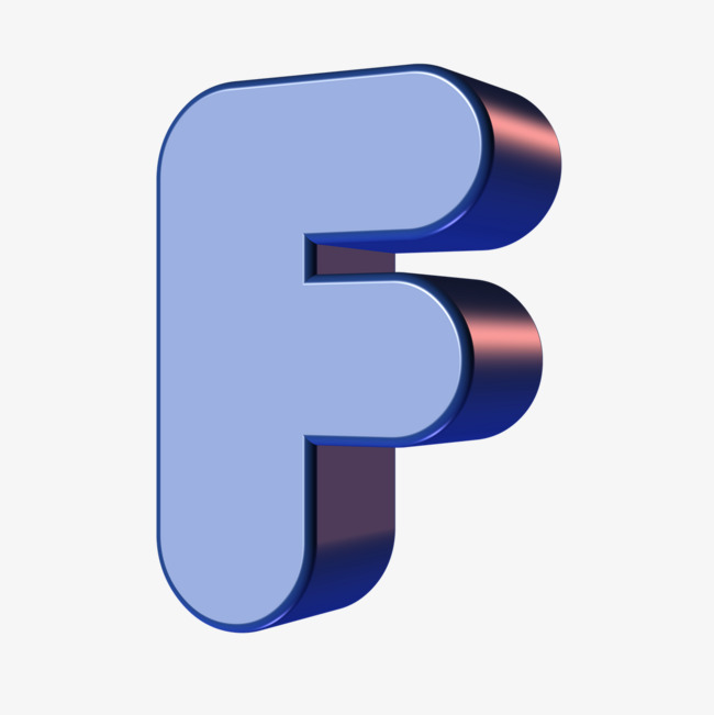 卡通立体英文字母f
