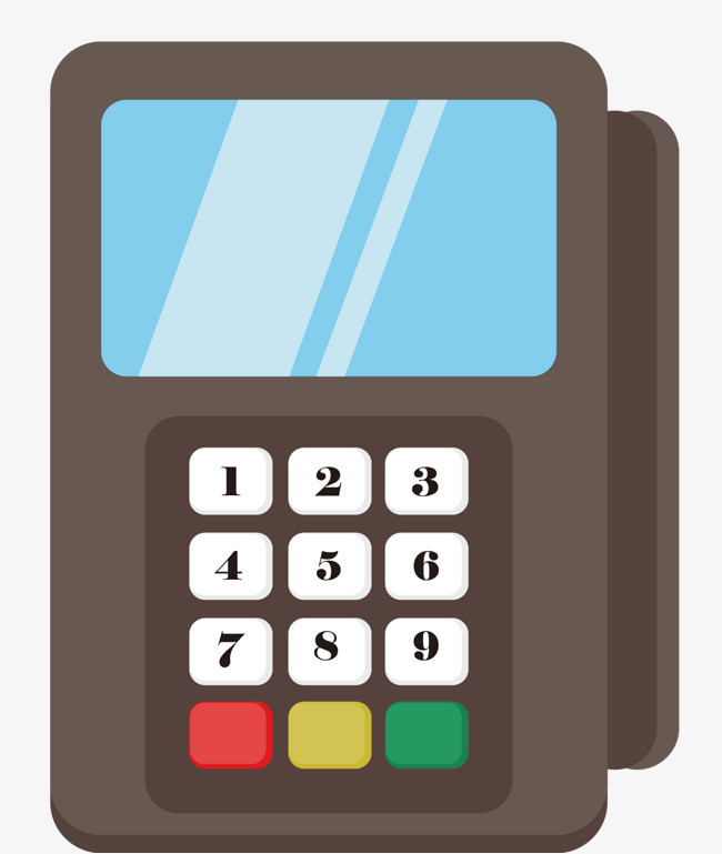 矢量反光卡通pos机