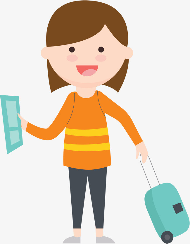 拿着机票去旅游的人