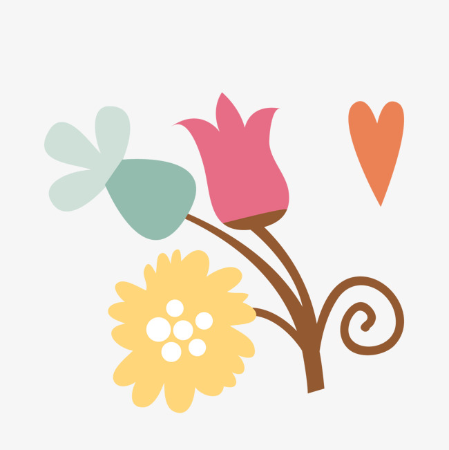 卡通插画装饰彩色黄花朵植物立夏元素