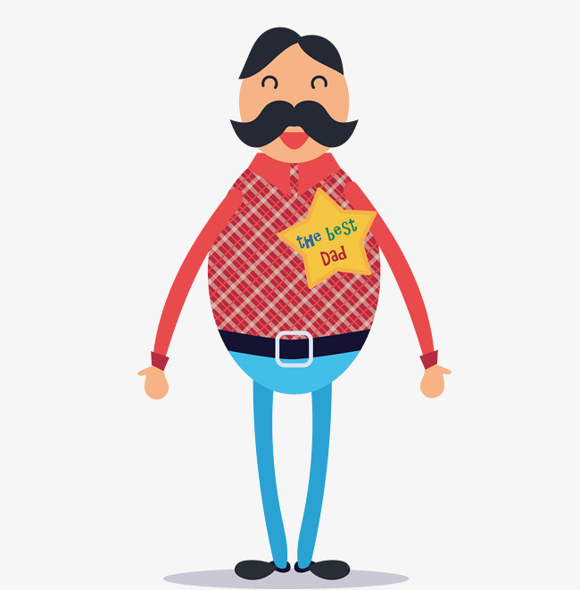 矢量手绘可爱大叔