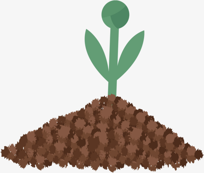 卡通植物装饰泥土植树节树苗插画元素