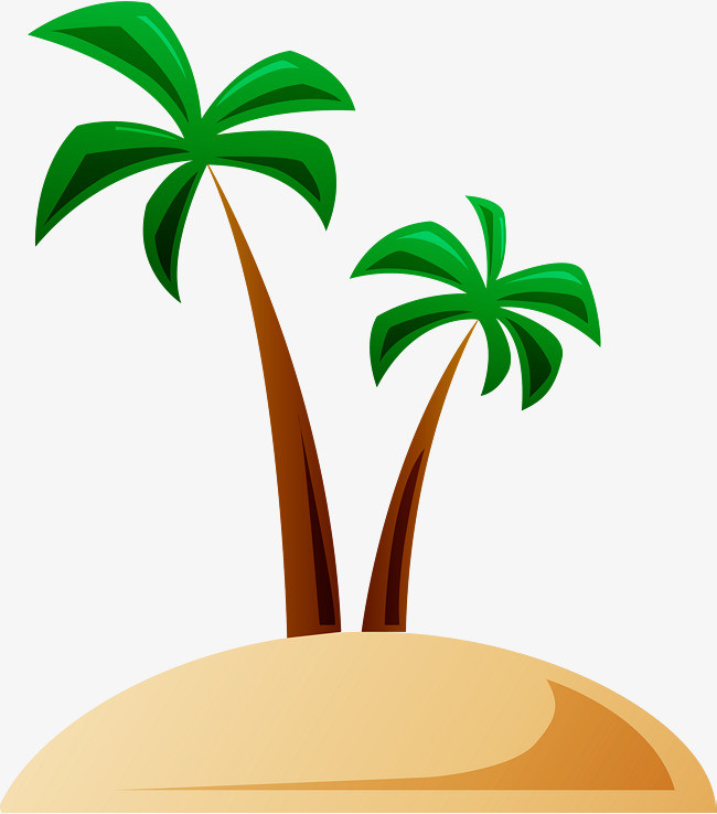 卡通装饰风景插画树木椰树植物元素