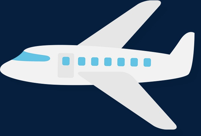 紫色精美扁平化卡通飞机素材元素