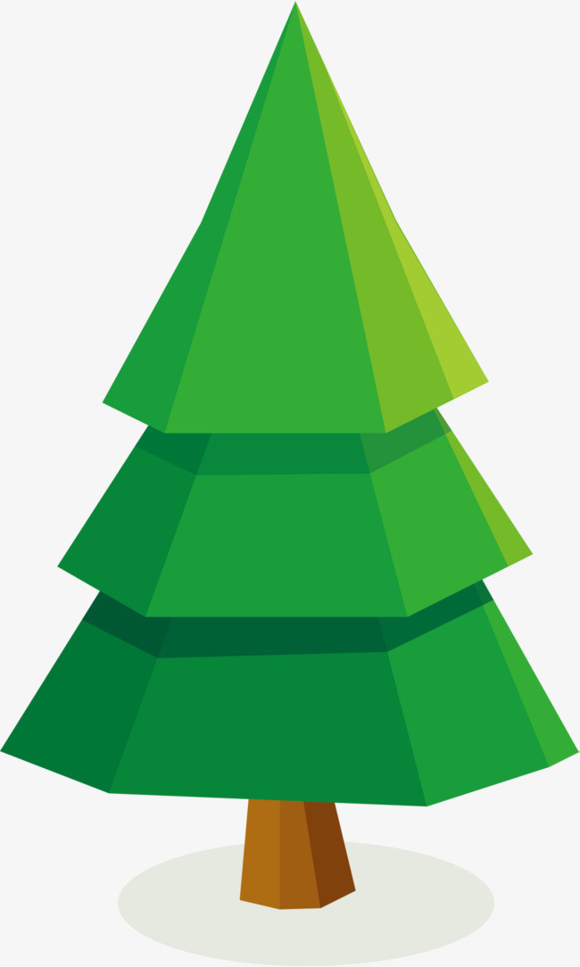 绿色几何立体树木