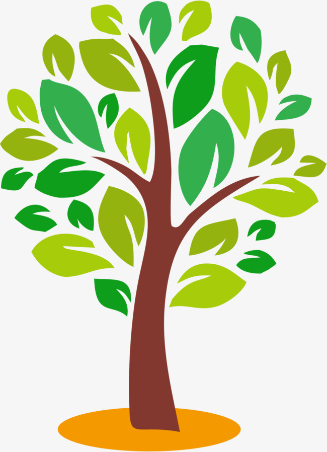 矢量卡通扁平化绿色树叶边框