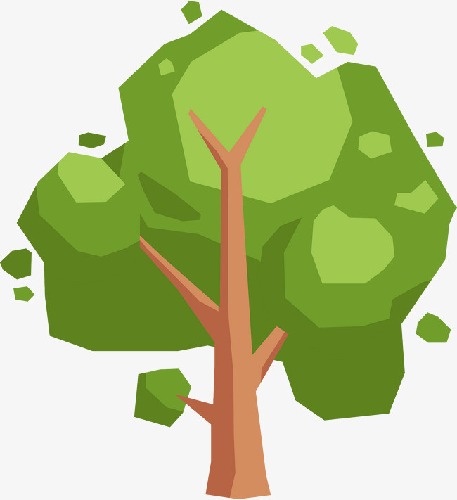 绿色扁平化树木素材图
