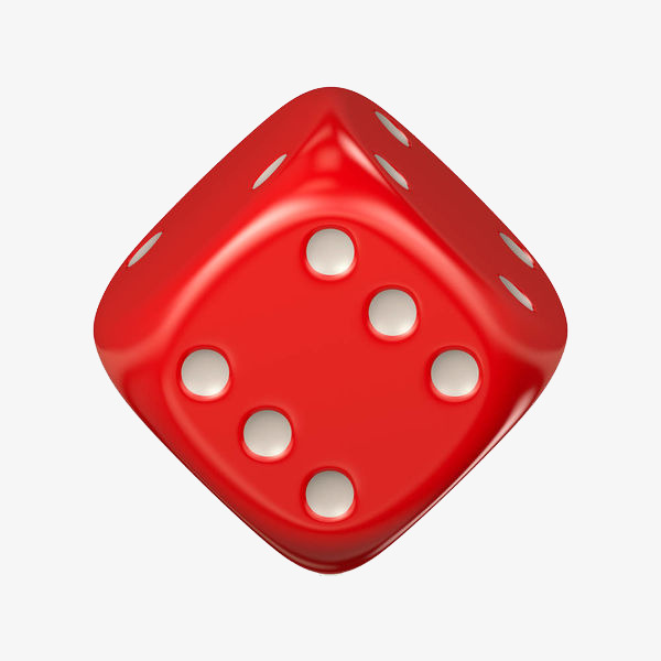 写实六点红色骰子