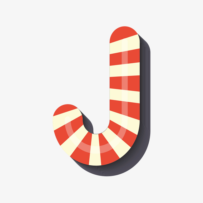 卡通糖果大写字母j