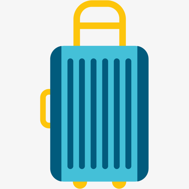 光泽把手行李箱                                            矢量图