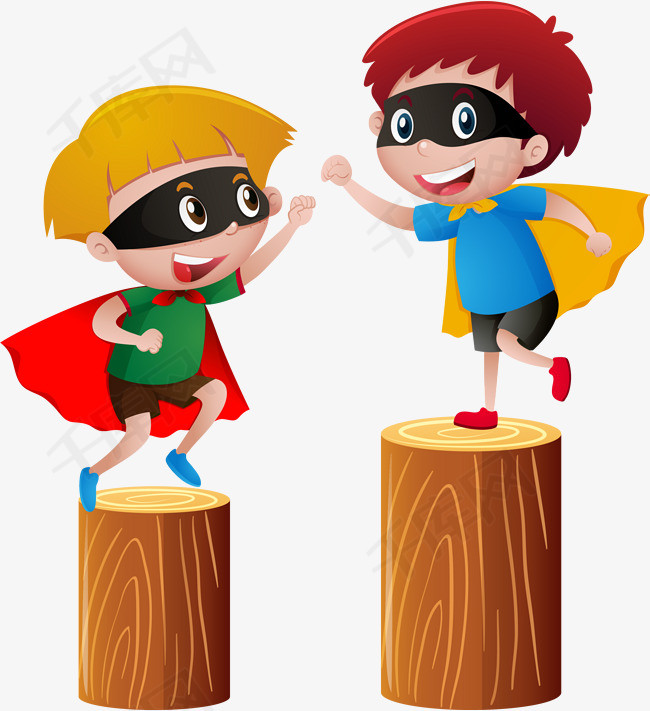 儿童节玩耍超人孩子