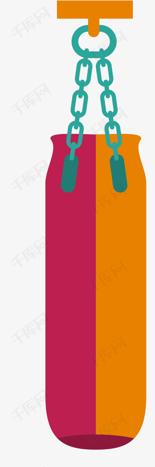 卡通手绘健身沙袋