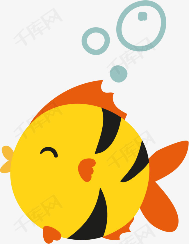 世界海洋日笑眯眯的鱼世界海洋日热带鱼开心冒泡海洋生物笑眯眯的鱼