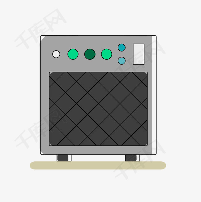 方形密码箱卡通插画