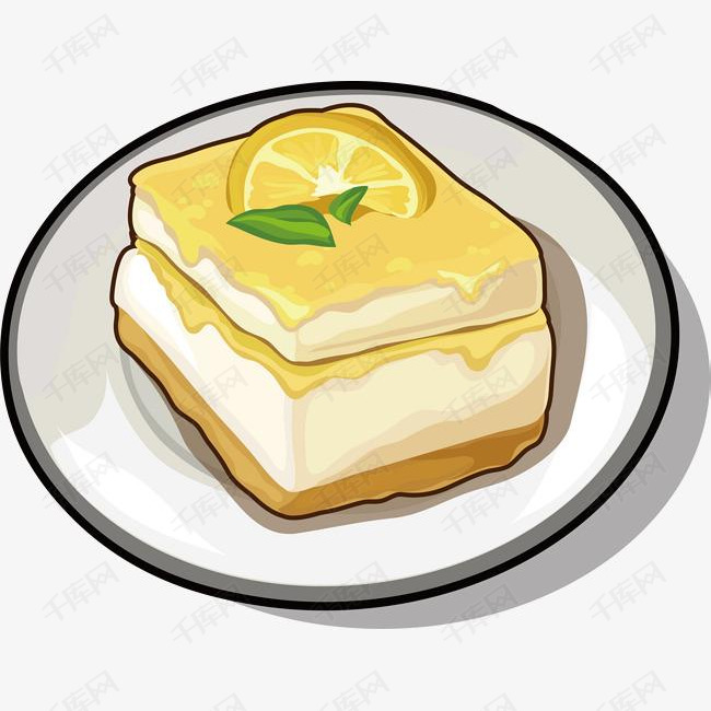 柠檬蛋糕矢量图