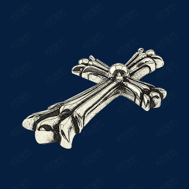 创意手绘素描线稿十字架