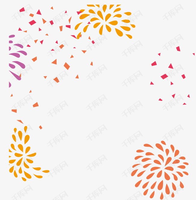 新春节日烟花装饰图案免抠