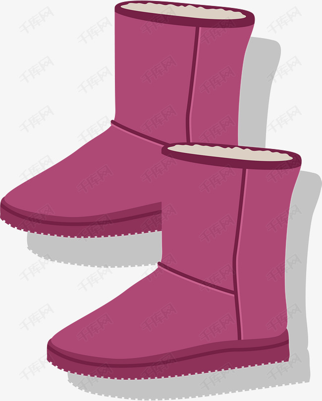 矢量冬天女士小棉靴