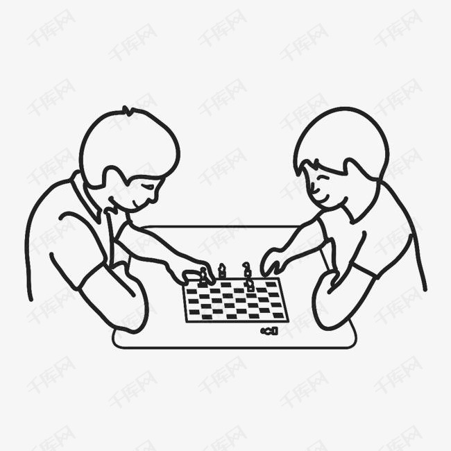 手绘线条下棋对弈