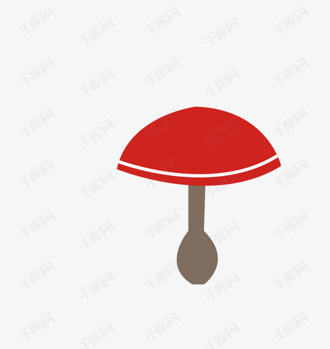 红色蘑菇简笔画图片