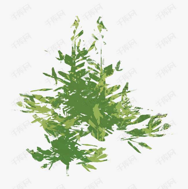 手绘中国风竹子水墨画png素材