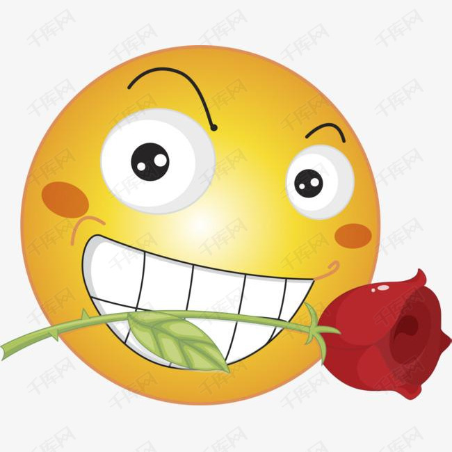 黄色卡通叼花小黄人