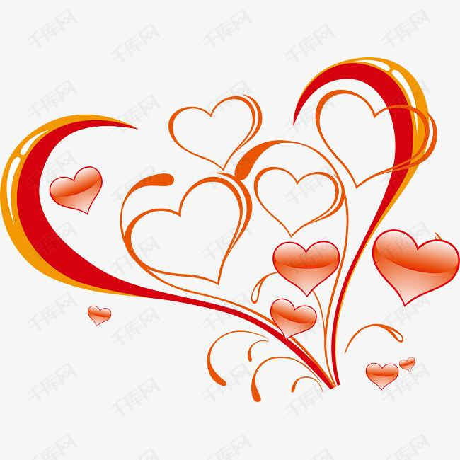 心形抽象画面高清免抠素材图片免费下载-千库网