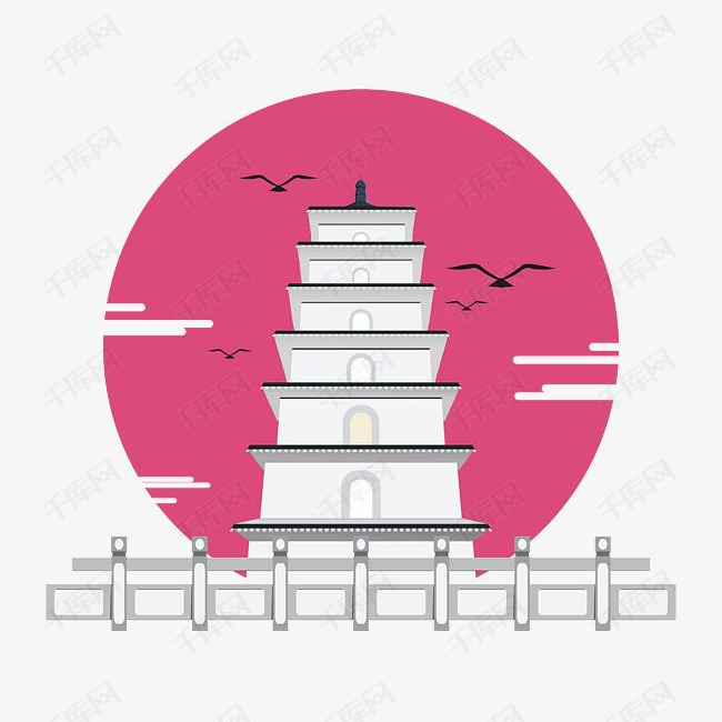 矢量中国风古建筑装饰元素