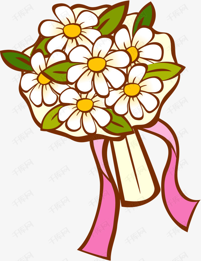 卡通大束鲜花