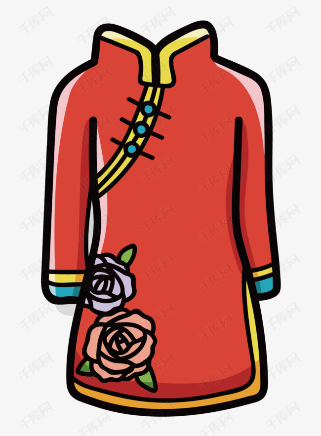 矢量中国风的旗袍