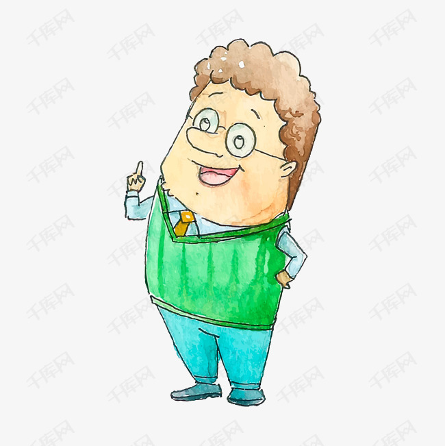 手绘可爱的胖男人矢量素材