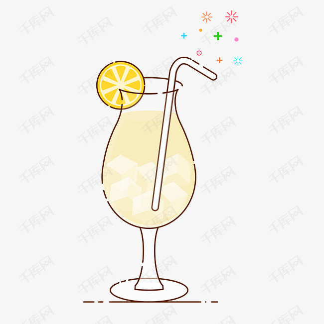 手绘矢量可爱mbe风格饮料