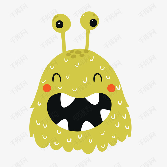 卡通开心的触角兽矢量素材