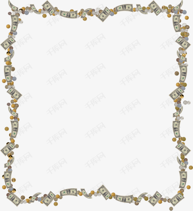 金钱边框素材图片免费下载_高清产品实物png_千库网(图片编号6402160)