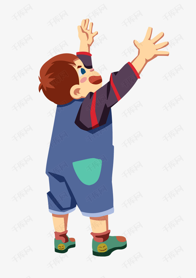 儿童节马戏团  可爱卡通翅膀  心形可爱背景  要抓东西的小男孩