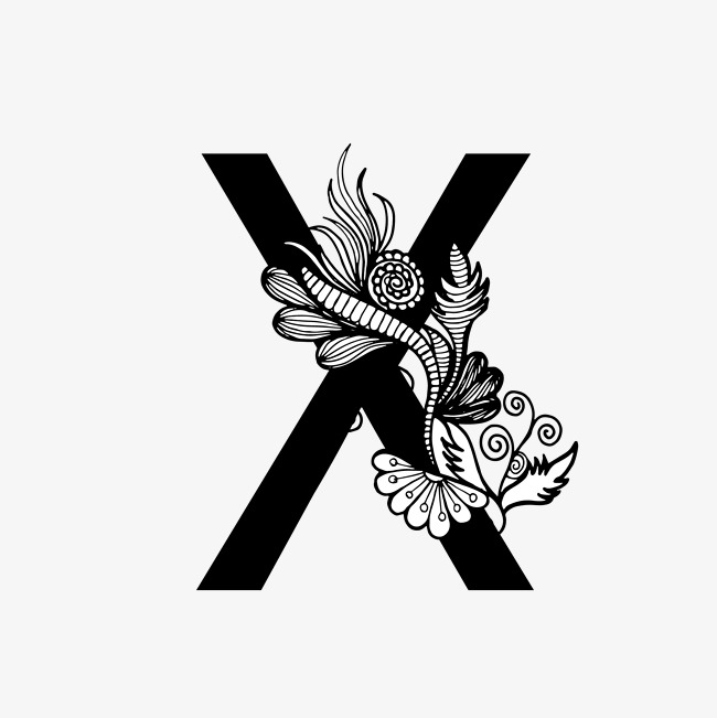 黑白奢华字母x艺术字