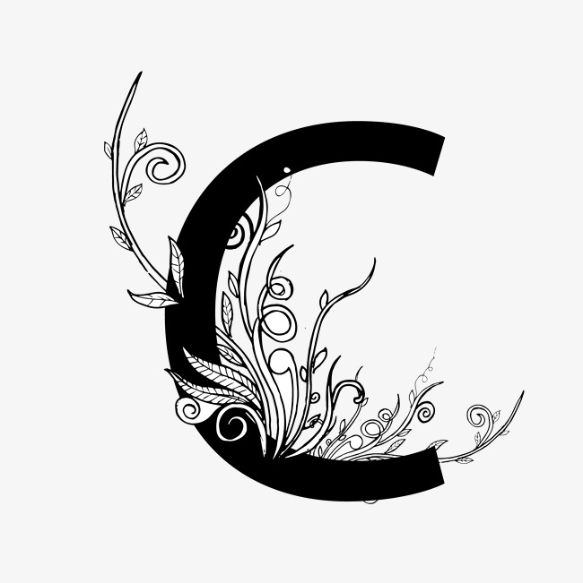 黑白奢华字母c艺术字