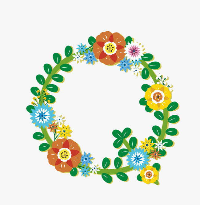 清新花卉字母q_艺术字设计_千库网