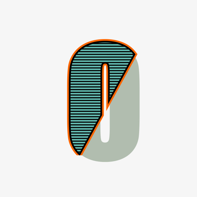 创意条纹字母o