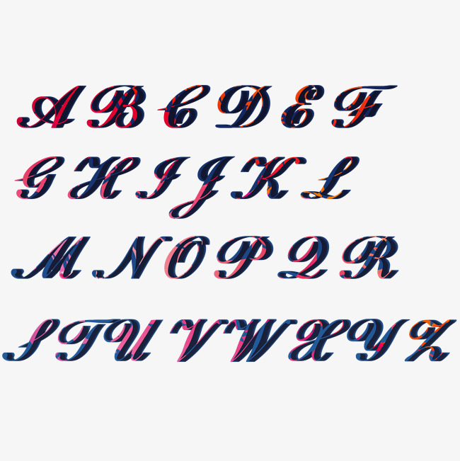 千库原创大写字母合集艺术字